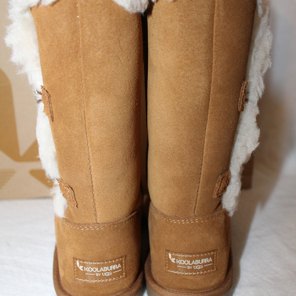 UGG KOOLABURRA SUEDE FUR TALL BOOTS CHESTNUT - Picture 5 of 8